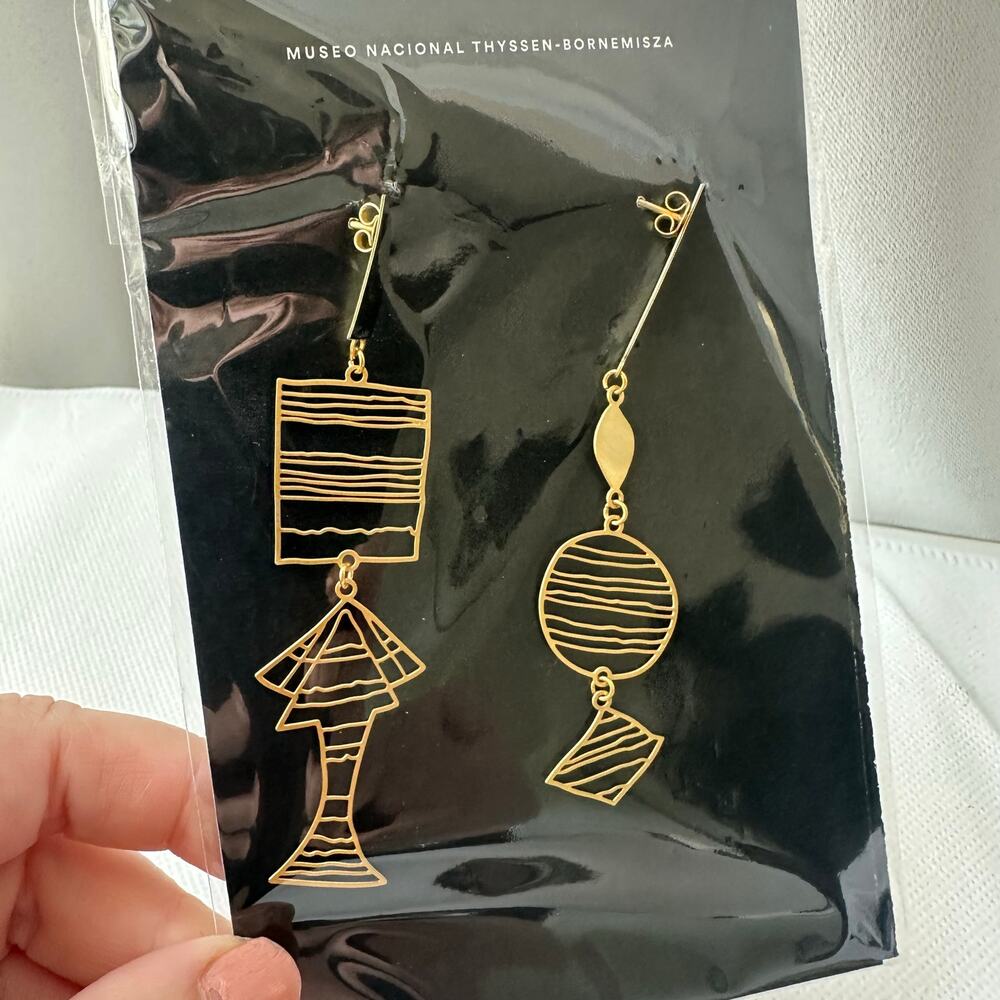 Art to Wear Golden Wire Earrings Museo Nacional Thyssen-Bornemisza Madrid, Spain